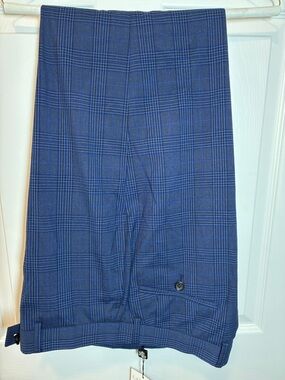 Ralph Lauren Navy Dress Pants with Subtle Herringbone